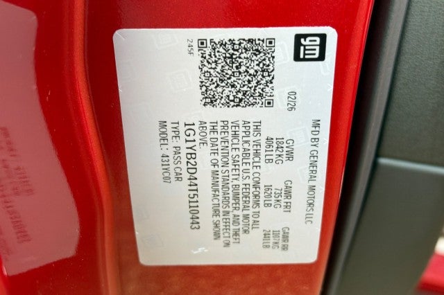 2026 Chevrolet Corvette Stingray 2LT