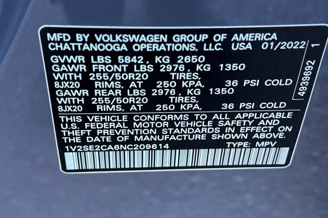 2022 Volkswagen Atlas Cross Sport 3.6L V6 SEL R-Line