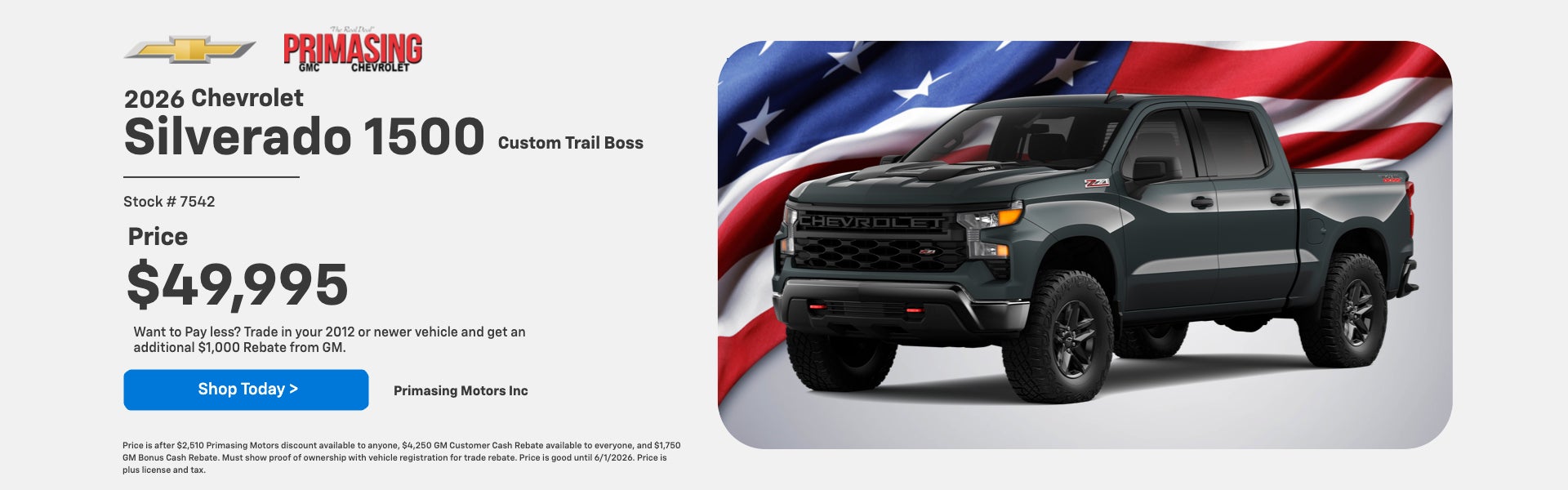 2026 Chevrolet 1500 Custom Trail Boss